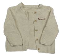 Béžový prepínaci sveter s nápisom