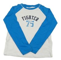 Bielo-modré tričko s nápisom alive