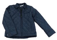 Tmavomodrá šusťáková prošívaná zateplená bunda Name it