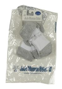 Nové - 2x bielo-sivé ponožky s nápisom Jojo Maman Bébé