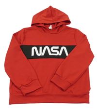 Červené mikinotriko s nápisom a kapucňou shein