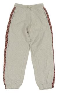 Šedé melírované tepláky s růžovým pruhem George