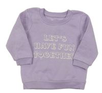 Fialová mikina s nápisy Primark