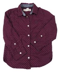 Vínová puntíkatá košile H&M