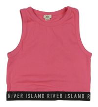 Ružový rebrovaný crop top River Island