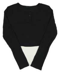 Tmavosivé rebrované crop tričko New Look