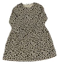 Béžovo-čierno-hnedé leopardí šaty H&M