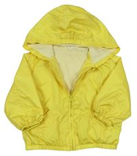 Žlutá šusťáková podzimní bunda s kapucí Ergee