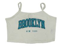 Biely crop top s nápisom Shein