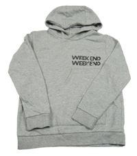 Sivá mikina s nápismi a kapucňou George