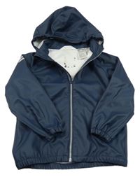 Tmavomodrá vodeodolná jarná bunda s kapucňou H&M