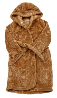Karamelový plyšový župan s Medvídkem Pú a kapucí George