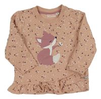 Ružová kvetovaná mikina s líškou Liegelind