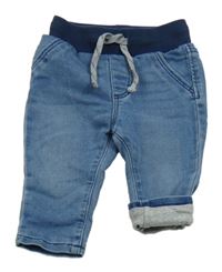 Světlemodré teplákové podšité rifle s úpletovým pasem H&M