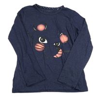 Tmavomodré tričko s ňufáčikom  Yigga