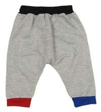 Svetlošedá -čierno-modro-červené baggy tepláky