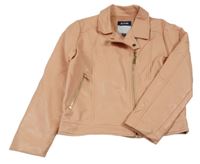 Svetloružový koženkový crop krivák Kiabi