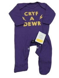 Nové - Fialový overal s nápisom