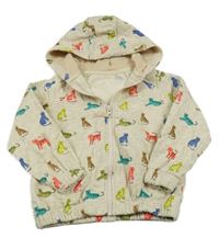 Béžová melírovaná prepínaci mikina s tigrami a kapucňou Dunnes Stores