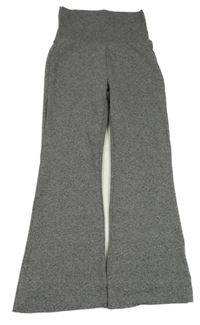 Šedé melírované flare legíny 