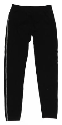 Čierne punčocháčové legíny s pruhmi