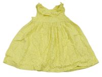 Žlté čipkové šaty s volánikom LC Waikiki