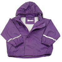 Fialová voděodolná jarní bunda s kapucí 