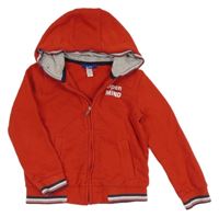 Červená prepínaci mikina s nápisom a kapucňou Okaidi