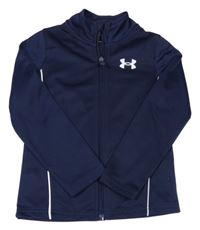 Tmavomodrá propínací sportovní mikina s logem Under Armour