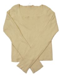 Světležluté žebrované úpletové crop triko H&M
