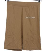 Dámské béžové elastické kraťasy s logem MissGuided