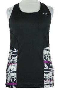 Dámsky čierno-vzorovaný športový funkčný top Puma