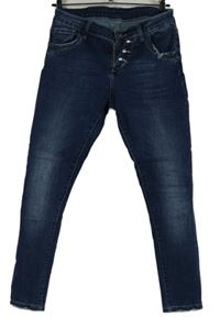 Dámské tmavomodré skinny rifle 