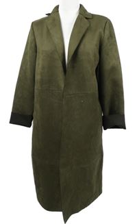 Dámský khaki semišový kabátový cardigán Zara 