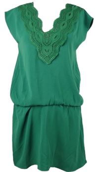Dámske zelené šaty s čipkou Unika