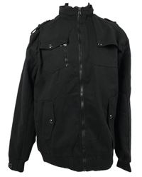 Pánská černá plátěná jarní bunda 