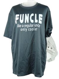 Nové - Pánské šedé sportovní funkční tričko s nápisem 