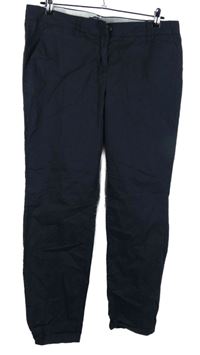 Dámské tmavomodré plátěné chino kalhoty Next 