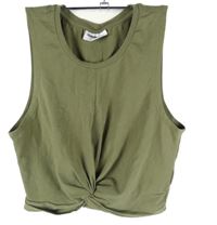 Dámsky khaki crop top s řasením Noisy May