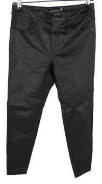 Dámské černé koženkové skinny kalhoty Stradivarius 