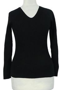Dámsky čierny rebrovaný sveter Primark
