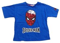 Modré tričko se Spidermanem z překlápěcích flitrů marvel