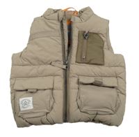 Béžová šušťáková zateplená vesta Next