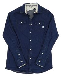 Tmavomodrá rifľová košeľa Blue ridge