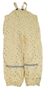 Nové - Žluté nepromokavé laclové kalhoty se srdíčky H&M