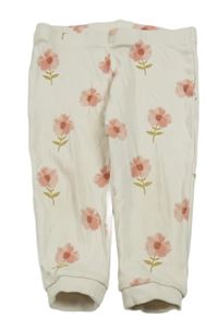 Smotanové kvetinové pyžamové nohavice George