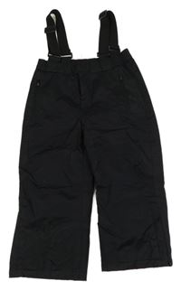 Černé šusťákové oteplovačky s kšandami