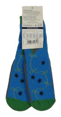 Nové - Modré ponožky s drakem a gumovou podešví 