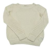 Smotanový perforovaný sveter H&M