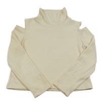 Béžový crop sveter s rolákom Shein